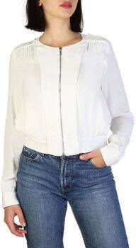 Armani Jeans Blazer met ritssluiting en lange mouwen White Dames