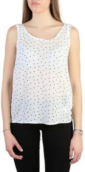 Armani Jeans Witte mouwloze blouse met sterrenprint White Dames