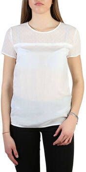 Armani Zijden en Viscose Achterknoop T-shirt voor Vrouwen White Dames