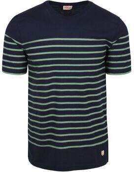 Armor Lux T-shirt Etel T-Shirt Strepen Navy Groen