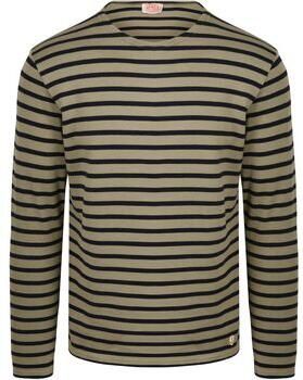 Armor Lux T-shirt Heavy Longsleeve T-Shirt Strepen Kaki