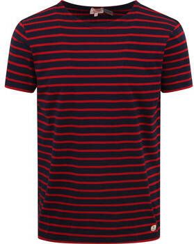 Armor Lux T-shirt Hoëdic T-Shirt Strepen Navy Rood