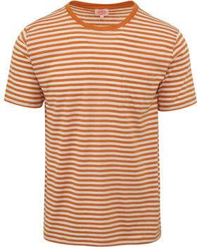 Armor Lux T-shirt T-Shirt Linnen Strepen Oranje