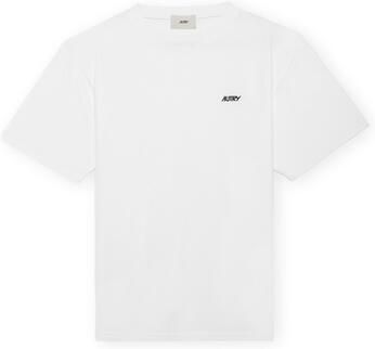 Autry Geribbelde T-shirt van katoen met ronde hals White Heren