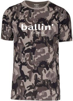 Ballin Est. 2013 T-shirt Korte Mouw Grijs Camouflage Shirt