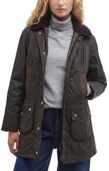 Barbour Olijfgroene Gewaxte Katoenen Parka met Tartan Voering Groen Dames - Foto 7