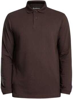 Barbour Polo Shirt Lange Mouw Essentieel piqué poloshirt met lange mouwen en tartan