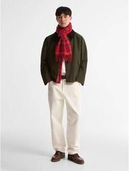 Barbour Sjaal Tartan Lamswol Rood - Foto 4