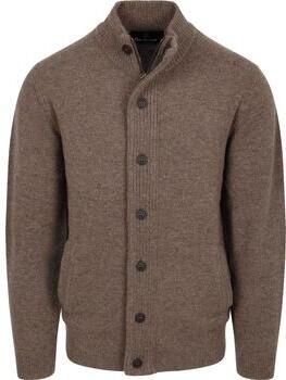 Barbour Sweater Zip Vest Wol Bruin