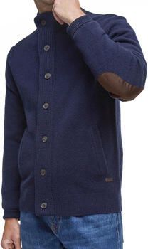 Barbour Chunky Lambswool Sweater met Alcantara Elleboog Patches Blue Heren - Foto 10