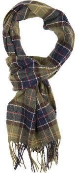 Barbour Geruite lamswollen sjaal met franjes Multicolor Heren
