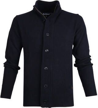 Barbour Sweater Cardigan Patch Navy