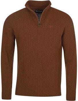 Barbour Sweater Half Zip Trui Lamswol Bruin
