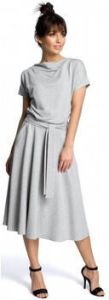 Be Jurk B067 Uitlopende jurk grijs