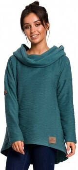 Be Sweater B131 Pullover top met hoge kraag turkoois