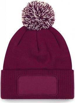 Beechfield Muts Bonnet pom Patch Snowstar