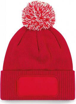 Beechfield Muts Bonnet pom Patch Snowstar