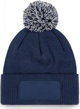 Beechfield Muts Bonnet pom Patch Snowstar