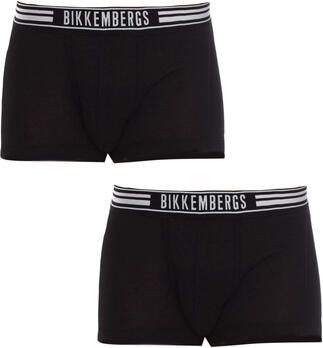 Bikkembergs Gladde zwarte katoenen trunks Duo Black Heren