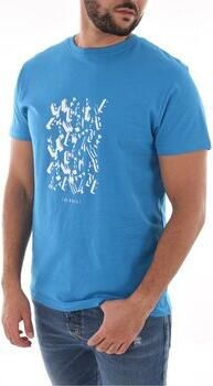 Bikkembergs Gedrukt Katoenen T-shirt Blauw Ronde Hals Korte Mouw Blue Heren