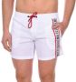 Bikkembergs Heren Zwemkleding Collectie Logo Elastische Taille White Heren - Thumbnail 1
