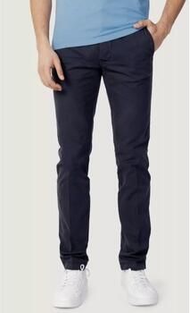 Blauer Blauwe effen broek met ritssluiting en knoopsluiting Blue Heren - Foto 2