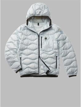 Blauer Witte Nylon Pufferjas met capuchon White Heren