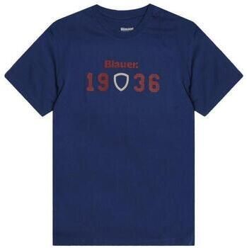 Blauer T-shirt Korte Mouw