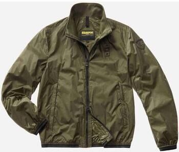 Blauer Groene Nylon Korte Jas met Hoge Kraag Green Heren