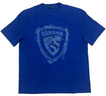 Blauer T-shirt Korte Mouw