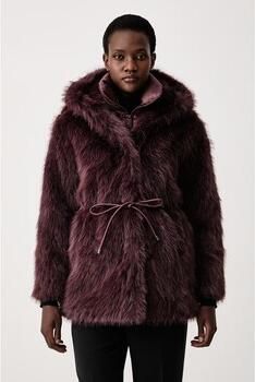 Bomboogie Blazer Woman Hooded Fur Coat + Detach