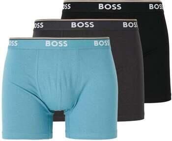 Boss Boxers Cotton Stretch 3 Pack Boxer Briefs Black Blue Dark Grey