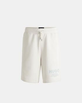 Hugo Blue Sweatshorts met labelprint model 'Nomario'