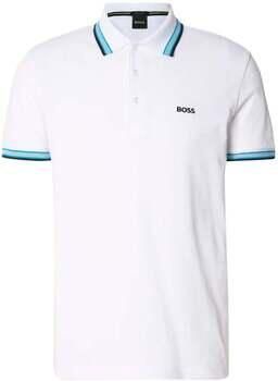 Boss Polo Shirt Korte Mouw Paddy Piqué Polo Shirt Open White Blue