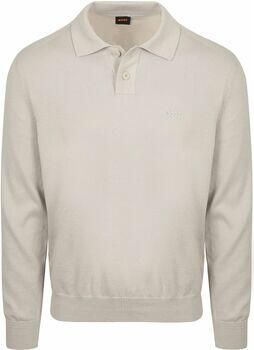 Boss Polo Shirt Lange Mouw Asac Long Sleeve Polo Ecru