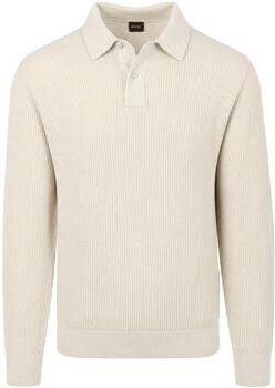 Boss Sweater Afedro Longsleeve Poloshirt Ecru