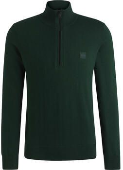 Boss Sweater Kanobix Half Zip Trui Donkergroen