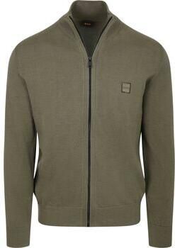 Boss Sweater Kanozip Vest Donkergroen