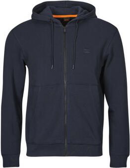 Boss Zwarte katoenen hoodie met volledige ritssluiting Black Heren