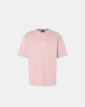 Hugo Blue T-shirt met labelprint model 'Nalono'