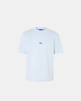 OTTO HUGO Blue T-shirt Nieros met logo-patch