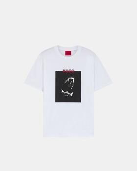 HUGO T-shirt met motief- en labelprint model 'Dobero'