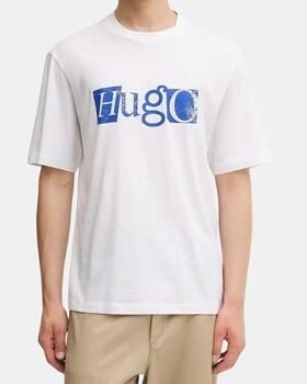 HUGO Blue T-shirt Nugix met grafische logo-print