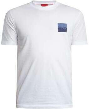 HUGO T-shirt met labelprint en ronde hals model 'Dapusi'