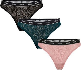 HUGO String met elastische band met logo in een set van 3 stuks