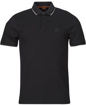 Hugo Boss Zwart Slim Fit Polo Shirt met Logo Patch Black Heren
