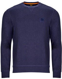 Boss Blauwe Katoenen Sweatshirt met Ronde Hals en Logo Blue Heren