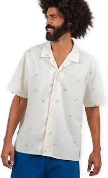 Brava Fabrics Overhemd Korte Mouw Beach Please Aloha Shirt Ecru