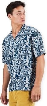 Brava Fabrics Overhemd Korte Mouw Sombrillas Aloha Shirt Blue