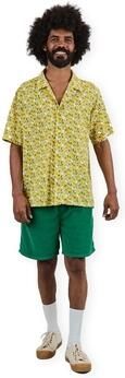 Brava Fabrics Overhemd Korte Mouw x PEANUTS Donuts Aloha Shirt M Yellow